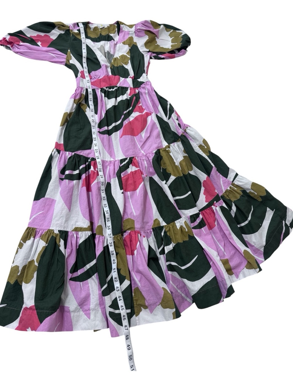 Boden Floral Tiered Maxi Dress in Lavender, Olive & Pink - Picture 3 of 8